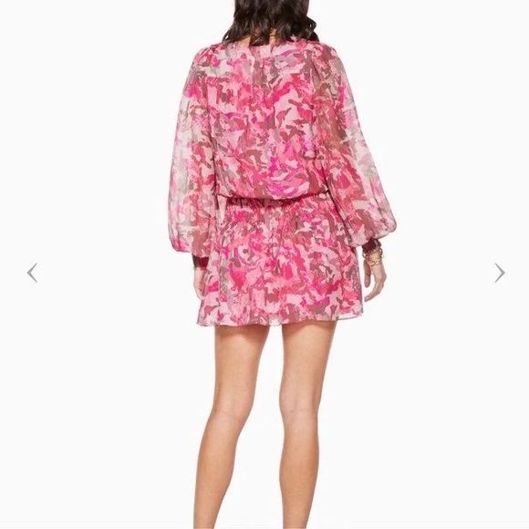 SOLD ON EBAY Ramy Brook Shaw Smocked Mini Dress in Pink Floral size XXS - Picture 3 of 12